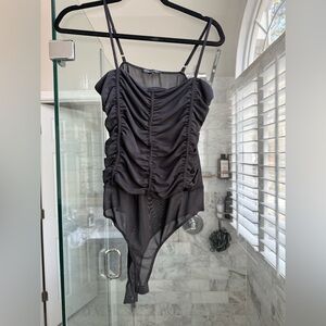 Stella Luce Black Ruched Bodysuit